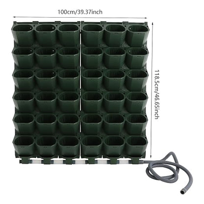 Self Watering Planters with Timer and Rain Sensor, 36-Pocket Wall Mounted Vertical Garden System - Automatic Drip Irrigation Kit for Indoor Outdoor Balcony, Grow Herbs Vegetables Flowers