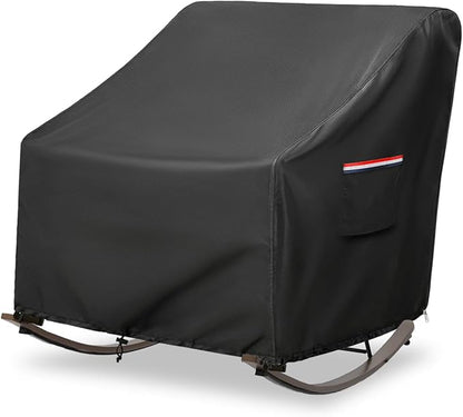 Outdoor Rocking Chair Cover 600D Heavy Duty Waterproof Patio Egg Rocking Chair Covers,for 41" W x 45" D x 31" H Outdoor Papasan Rocking Chair Blck