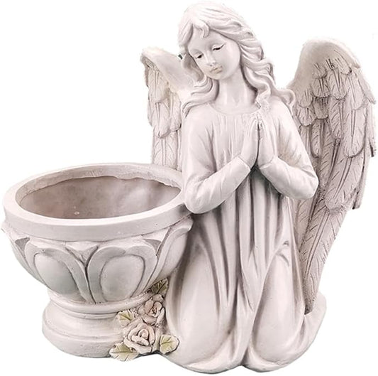 1Pc Chic Angel Resin Flowerpot Decorative Succulent Planter for Home Garden and Exquisite Craftsmanship for Indoor and Outdoor Use