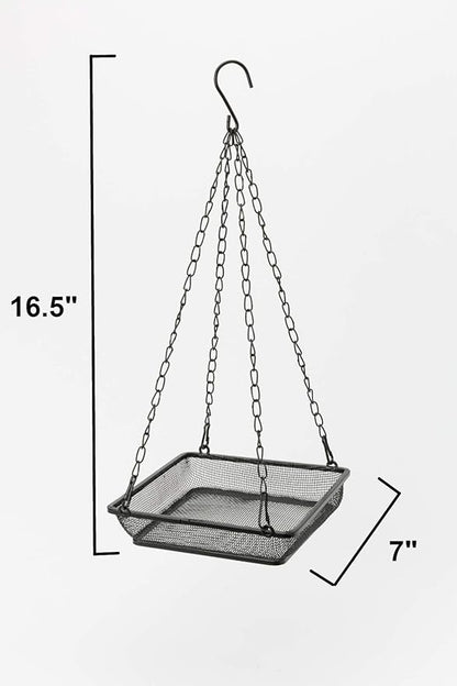 WOSIBO Hanging Feeder Seed Tray, Platform Metal Mesh , Outdoor Garden Decoration for Wild Backyard Attracting Birds