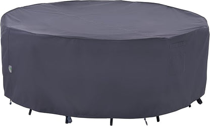 F&J Outdoors Outdoor Patio Furniture Covers, Waterproof UV Resistant Anti-Fading Cover for Small Round Table Chairs Set, Grey, 62 inch Diameter