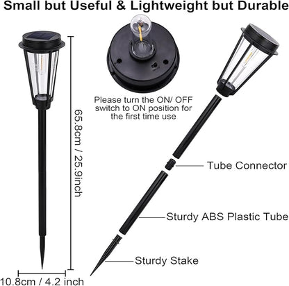 Solar Pathway Lights for Outdoor Garden - 4 Pack Waterproof Lighting to Brighten Your Path, Patio, Yard, and Walkway