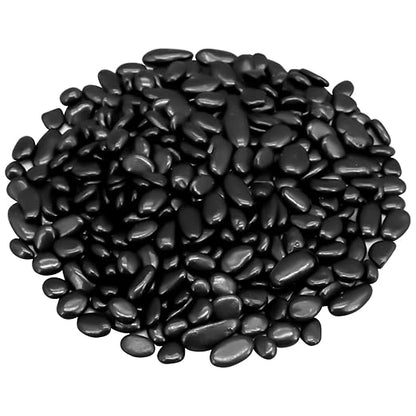 Garden Landscaping Stones,Landscaping Pebbles,River Rocks,Decorative Ornamental Pebbles,Gravel Filler for Home Decoration Flower Bed Fish Tank Plants Vases Succulents (1, Black, 1 Pound)