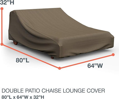 Budge P2A01BTNW3 StormBlock Hillside Double Patio Chaise Lounge Cover Premium, Outdoor, Waterproof, Black and Tan Weave