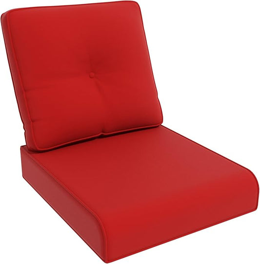 Outdoor Chair Cushions Set for Patio Furniture, 22x25/22x24 Inch, Waterproof & Fade Resistant Patio Chair Cushions, Thick Patio Furniture Cushion for Chair, Sofa, and Couch (Red, 1 Set)