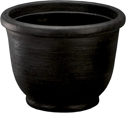Crescent Garden Agave Planter, Classic Lightweight Resin Planter - UV-Resistant Flower Pots - Indoor & Outdoor Pot for Flowers, Houseplant, Herbs, 21" W x 17" H (Caviar Black)