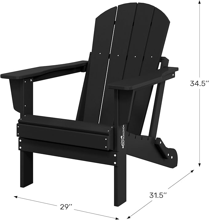 WestinTrends Malibu 4-Piece Set Outdoor Folding Poly Adirondack Chair, Pacific Blue