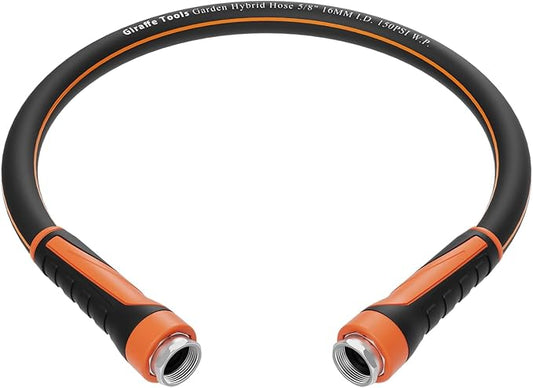 Giraffe Tools Garden Hose 5/8", Water Hose Heavy Duty, Flexible, Lightweight Hybrid Hose with Swivel Handle, 3ft Female to Female Fittings, Burst 600 PSI, Short Leader Hose