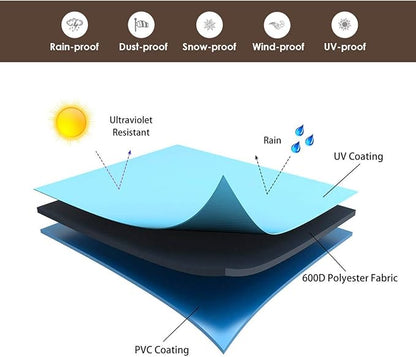 Vailge Heavy Duty Patio Sofa Cover, 100% Waterproof 3-Seater Outdoor Sofa Cover,Lawn Patio Furniture Covers with Air Vent and Handle,79" Wx 37" Dx 35" H,Grey