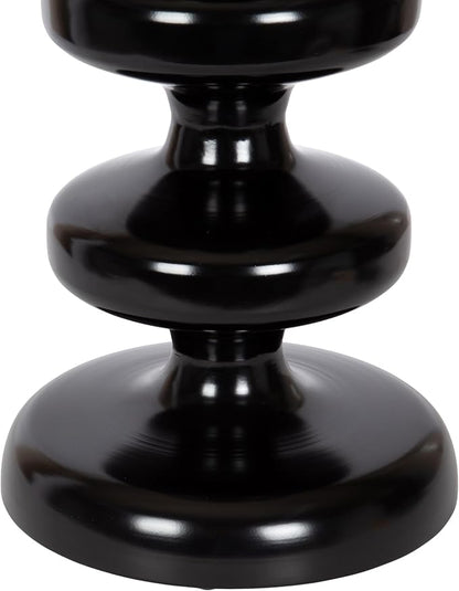 Kate and Laurel Fondi Modern Metal Round Side Table, 12 x 12 x 21, Black, Dorm Living Room Stacked Bubble End Table for Use as Bedroom Nightstand or Outdoor Patio Decor Option