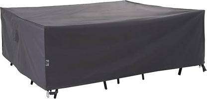 WJ-X3 Large Rectangular Outdoor Sectional Furniture Set Cover Waterproof, Dining Table Cover Wind Resistant, 160W x 90D x 36H in, Grey