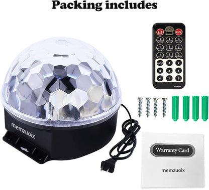 memzuoix 2025 Upgrade Disco Ball Party Lights Dj Strobe Light with 6 Colors, Sound Activated Big-Size Magic Stage Party Light with Remote Control, Halloween Decorations Bar Home Club (7'' Big Size)
