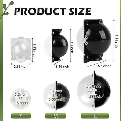 Tree Root Growing Box, Air Layering Pods Propagation Kit, Reusable Half Transparent Plants Asexual Reproduction Grafting Ball with Zip Ties for Fast Propagation Plants (6pcs Small + 6pcs Meidum)