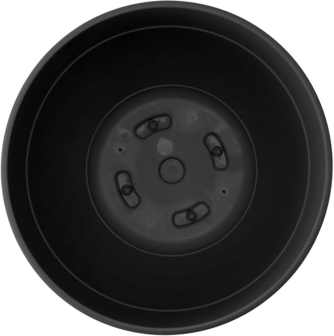 Bloem Dayton 6" Black Recyled Plastic Planter Pot with Drainage Holes and Removable Saucer for Indoor and Outdoor Gardening