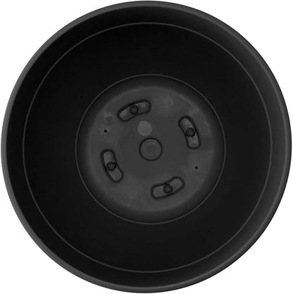 Bloem Dayton 6" Black Recyled Plastic Planter Pot with Drainage Holes and Removable Saucer for Indoor and Outdoor Gardening
