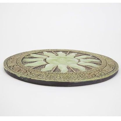 Bits and Pieces - Sun Garden Stone - Glowing Sun in The Dark; Garden Décor - 25cm Diameter, Polyresin, Yellow