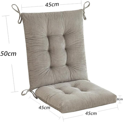 Outdoor Patio Cushion, Rocking Chair Cushion, Tufted Pads, Set of Upper and Lower with Ties Pack of 2 (2 Sets) - Back 20"×17", Seat 17"×17" (Grey)