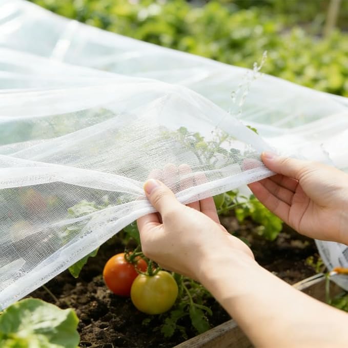 Garden Netting for Raised Beds, Fine Mesh Bird Netting Pest Barrier, 2 Pack Raised Bed Plant Covers for Garden Protection Against Animals & Insects for Vegetables, Fruits, Flowers (2, 4.3×2.6×1.8FT)