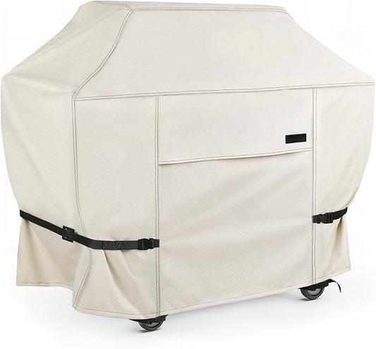 NettyPro BBQ Grill Cover 52 inch Heavy Duty Waterproof Outdoor 2-3 Burners Gas Grill Cover for Outside Weber, Char-Broil, Brinkmann, Nexgrill Barbecue, Beige