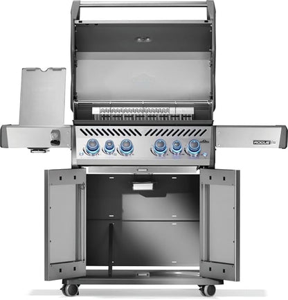 Napoleon Rogue PRO-S 525 Propane Gas Grill with Infrared Side and Rear Burners, Stainless Steel, Durable 6-Burner BBQ