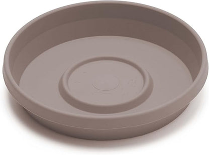 Bloem Terra Resin Saucer Tray: 8" Bottom Width - Pebble Stone Beige - Matte, Durable, Ribbed Bottom, Indoor and Outdoor, Fits 10" Terra Pots