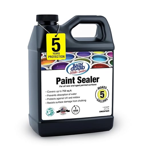 RainGuardPro Acrylic Paint Sealer 5 Gallons | Indoor Outdoor Protection | Water-Based, VOC-Free | Shields Surfaces from Water, UV, Weather | Easy Application | Semi-Satin Finish