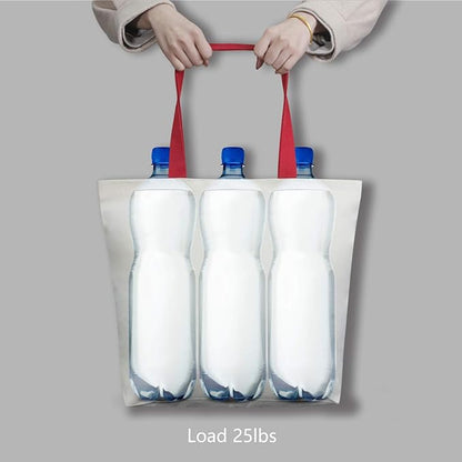 TOPDesign 2-Pack Canvas Tote Bags with Magnetic Snap, Reusable Grocery Shopping Bags, DIY Your Creative Designs