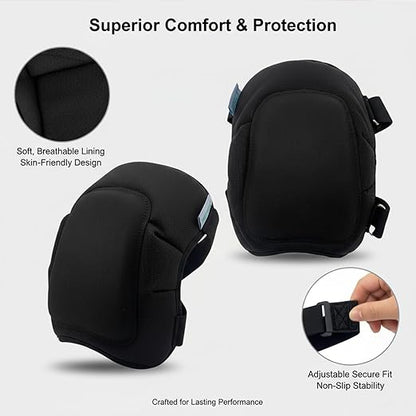Work Knee Pads Made of Tear Resistant Oxford Cloth and Durable Rubber Waterproof and Breathable Suitable for Mechanical Repairs and Yard Work with Adjustable Straps