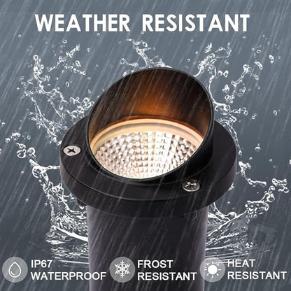 LED Low Voltage Landscape Light,12-24V AC/DC Shielded In-Ground Light IP67 Waterproof 3000K Paver Well for Pathway (10 Pack)
