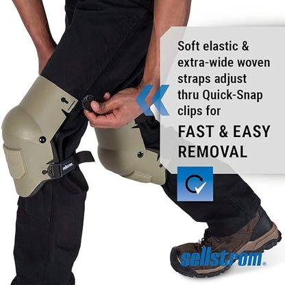 Sellstrom Ultra Flex KneePro Professional Knee Pads for Men & Women with Thick Foam Cushioning & Heavy Duty Hard Outer Shell - Adjustable Straps with Speed-Clips & Ergonomic Metal Hinges - for Construction Work, Gardening, Roofing, Flooring