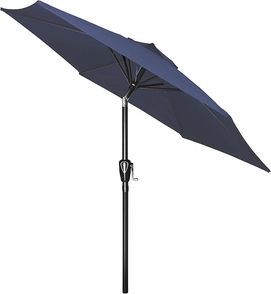 Simple Deluxe 7.5' Patio Umbrella Outdoor Table Market Yard Umbrella with 6 Sturdy Ribs for Backyard, Pool, Garden, Deck, Dark Blue
