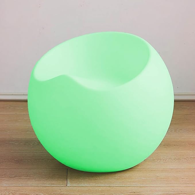 MR.GO 16-inch LED Ball Light and 22-inch LED Glowing Chair Bundle, Rechargeable, Remote Control, Dimmable 16 RGB Colors 4 Modes, Waterproof, Great as Night Light Mood Lamp Ambient Lighting Decorations