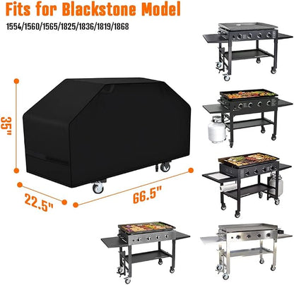 iCOVER 36 inch Griddle Cover for Blackstone, 600D Heavy Duty Waterproof Flat Top Grill Covers for 36" Grills 1554 1825 for Weber 36” Griddles with Support Pole