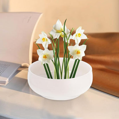 Toddmomy Ceramic Hydroponic Planter Pot 6.49X5.70X2.55 Inch Lotus Bowl for Indoor Succulents Coin Grass Water Lily Decorative Garden Container