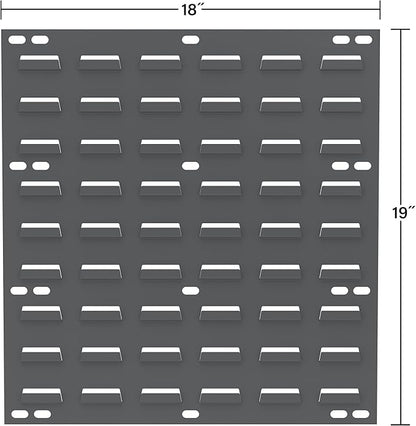 Akro-Mils 30618 Heavy Duty Wall Mount Garage Storage Steel Louvered Panel | Wall Storage Bin Hanging Organizer System for AkroBins, 18-Inch W x 19-Inch H, Grey, 4 Pack