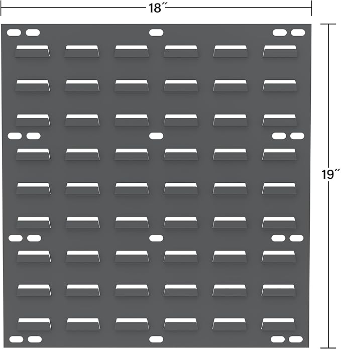 Akro-Mils 30618 Louvered Steel Wall Mount Panel Garage Organizer for Hanging AkroBin Storage Bins, 18-Inch W x 19-Inch H, White, 4 Pack