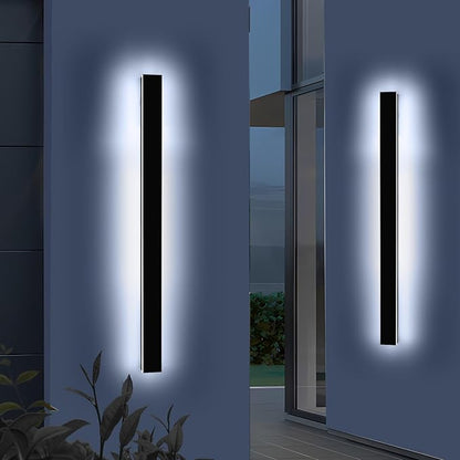 Mikeru 57inch Long LED Wall Light, 3000k-6000k Three Colors Switchable Modern Exterior Wall Sconces Acrylic Invisible Exterior Wall Light for Porch Modern Outdoor Wall Mount Lighting for House