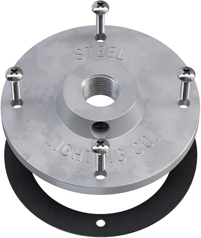 Steel Lighting Co. Topanga Barn Light | Outdoor Wall Mounted | Farmhouse Garage Light Made in America | 14 inch Dome | 16 inch Gooseneck | Galvanized Exterior/Galvanized Interior