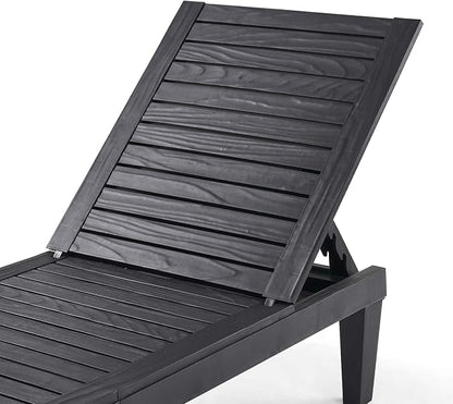 Nestl Patio Chairs - Black Chaise Lounge Chair Outdoor, 5-Position Adjustable Sun Tanning Chair, Waterproof Pool Lounge Chairs Set of 12, Reclining Lawn Chair, Lightweight Outdoor Lounge Chairs