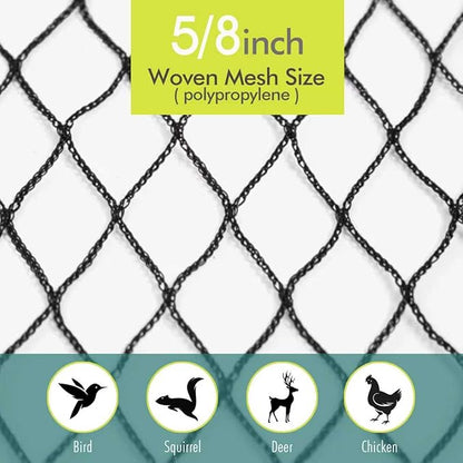 Bird Netting for Garden, Fetanten 13 x 40 FT Netting for Garden Protection Vegetables Fruit Trees Blueberry from Birds Deer Poultry, Heavy Duty Woven Mesh Net Animal Fencing with Ties and Staples