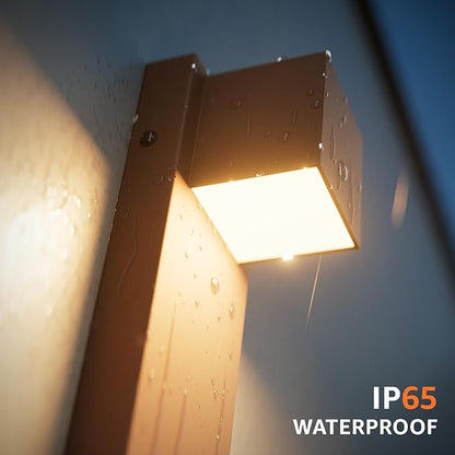 4 Pack 13" Modern Outdoor Led Wall Light,16W 3000K 1200Lumen Porch & Patio Hardwired Wall Mount Wall Sconces,Exterior IP65 Waterproof Aluminum Wall Lamp for Front Door Garage Garden(Rust)