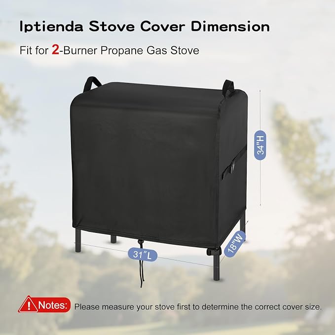 Stove Cover for VIVOHOME 2-Burner Propane Gas Stove, 31inch Outdoor Stove Covers Waterproof Heavy Duty for 2 Burners Camping Stoves-31”L x 18" W x 34" H