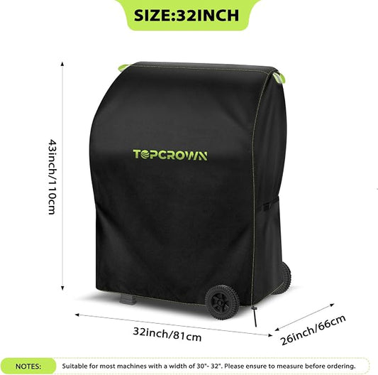 TOPCROWN Grill Cover for Outdoor Grill, Universal Fit 30"-32" BBQ Gas Grill Waterproof Anti-UV Oxford Fabric Windproof Design with Adjustable Straps, Fits Weber/Char-Broil/Nexgrill and More (32")