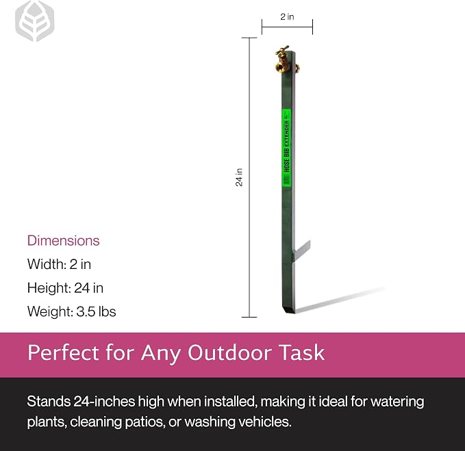 Yard Butler IHBE-6 Garden Hose Bib Extender - Durable Hose Stand for Keeping It Elevated - Convenient Garden Accessory - Rust-Resistant - Anti-Kink Design - Easy Installation