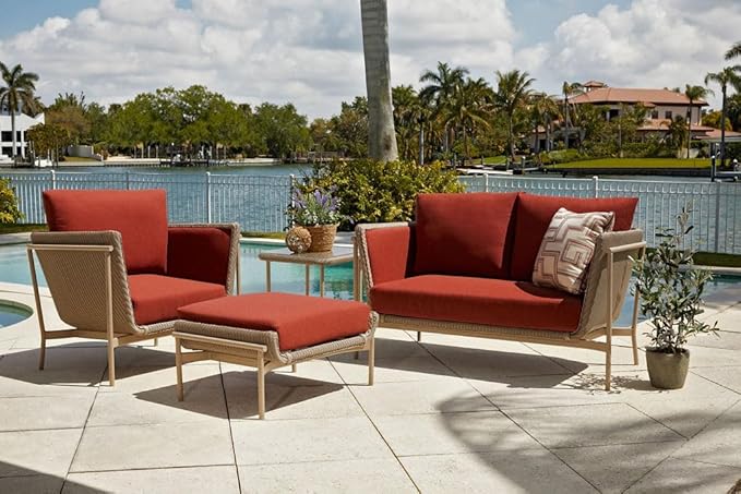 RSH DECOR: Deep Seating Chair Cushion with Pillow Back | 23” x 24” Seat | All-Weather Spun Fabric | Outdoor Cushion Set for Patio Furniture | Livi Courtyard Floral