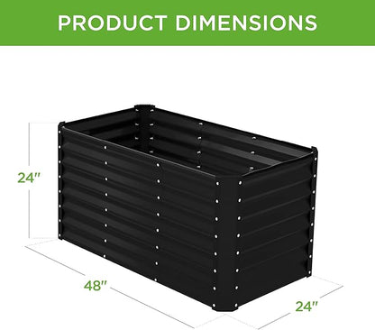Best Choice Products 4x2x2ft Outdoor Metal Raised Garden Bed, Deep Root Planter Box for Vegetables, Flowers, Herbs w/ 119 Gallon Capacity - Black