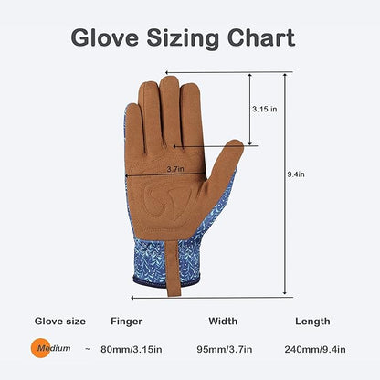 Bamllum Leather Gardening Gloves for Women - Working Gloves for Weeding, Digging, Planting, Raking and Pruning