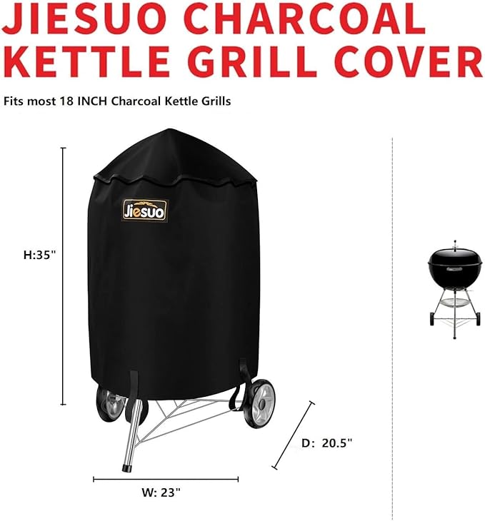 18 Inch Grill Cover for Weber Charcoal Kettle, Heavy Duty Waterproof Weather Resistant BBQ Grill Covers