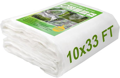KLEWEE Thicker Garden Netting for Raised Beds, 10 x 33 FT Ultra Fine Garden Mesh Netting Barrier Screen Protection Netting for Vegetable Plants Fruits Flowers Crops Row Covers