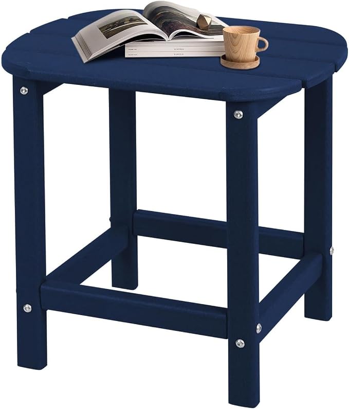 Adirondack Square Outdoor Side Table,2-Tier Storage Patio Side Table with Weatherproof HDPE Material Low